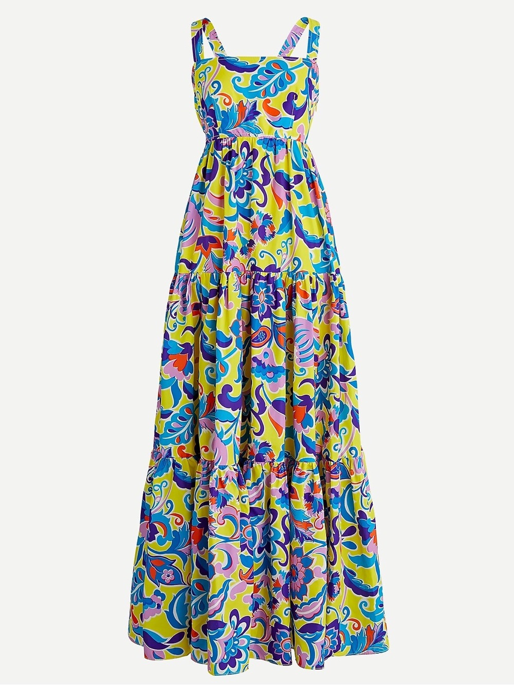 🆕{J. Crew} Tiered Taffeta Maxi dress in curly floral